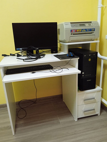 Стол компьютерный Джаз-24 правый белый фото покупателя 11